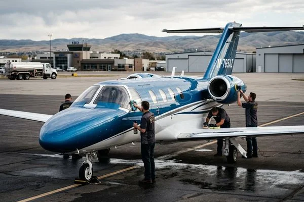 Aircraft detailing at Boise Airport