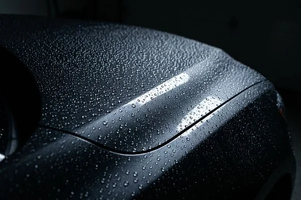 Water beading on ceramic coated vehicle