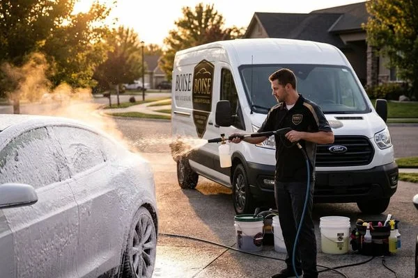 Mobile detailing unit in action