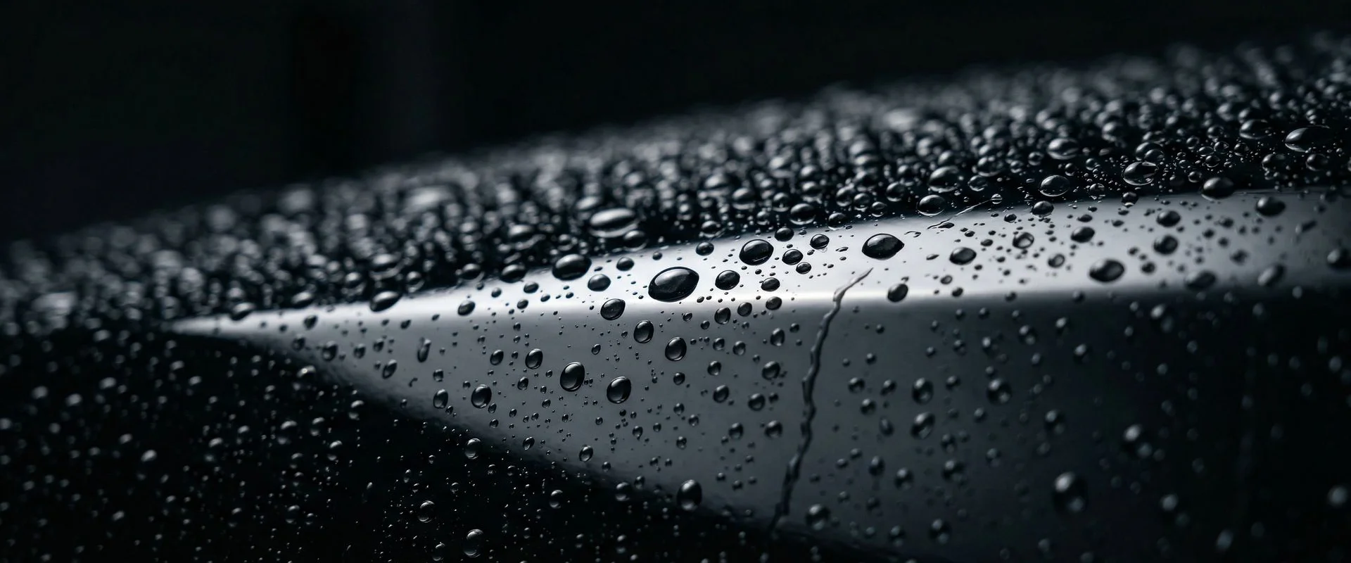 Ceramic coating water beading on vehicle surface