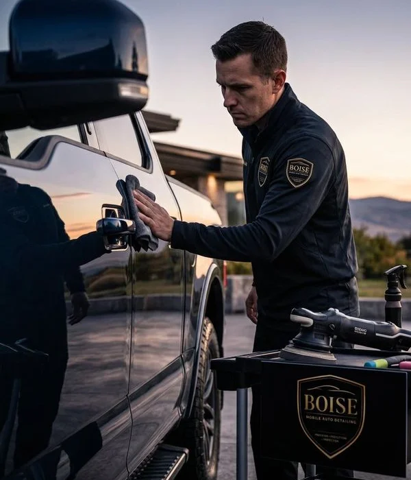 Professional detailing technician at work